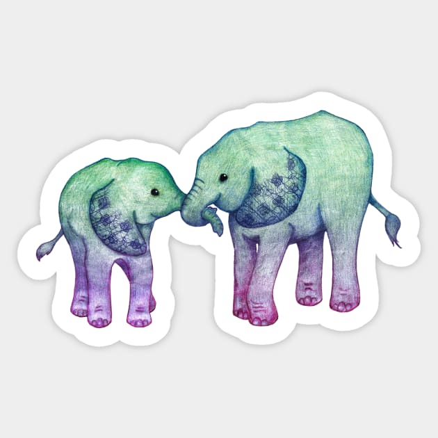 Baby Elephant Love Sticker by PerrinLeFeuvre